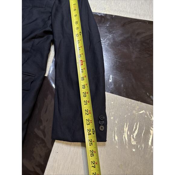 Ermenegildo Zegna 44R Blazer Sport Coat Black Pinstripe Wool Men 2 Button Italy - Picture 11 of 16